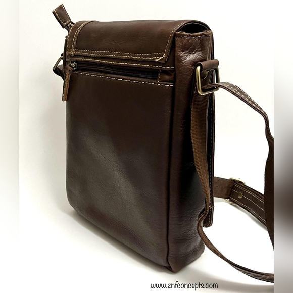 Genuine leather Sling bag coffee brown - Picture 4 of 9